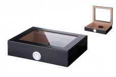 Humidor Svart Glastopp