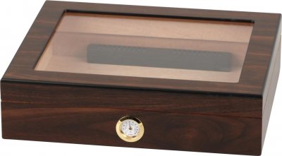 Humidor med glaslock - Valnöt