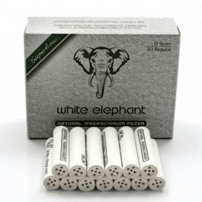 White Elephant Natural Meerschaum filter 9mm 40.st 